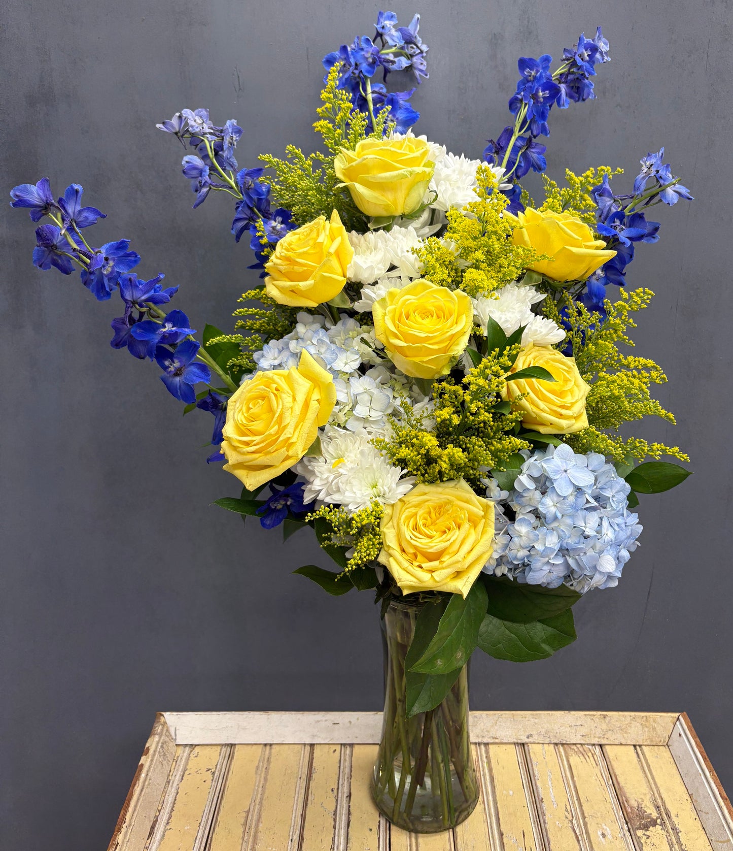 Sunshine and Blues Bouquet