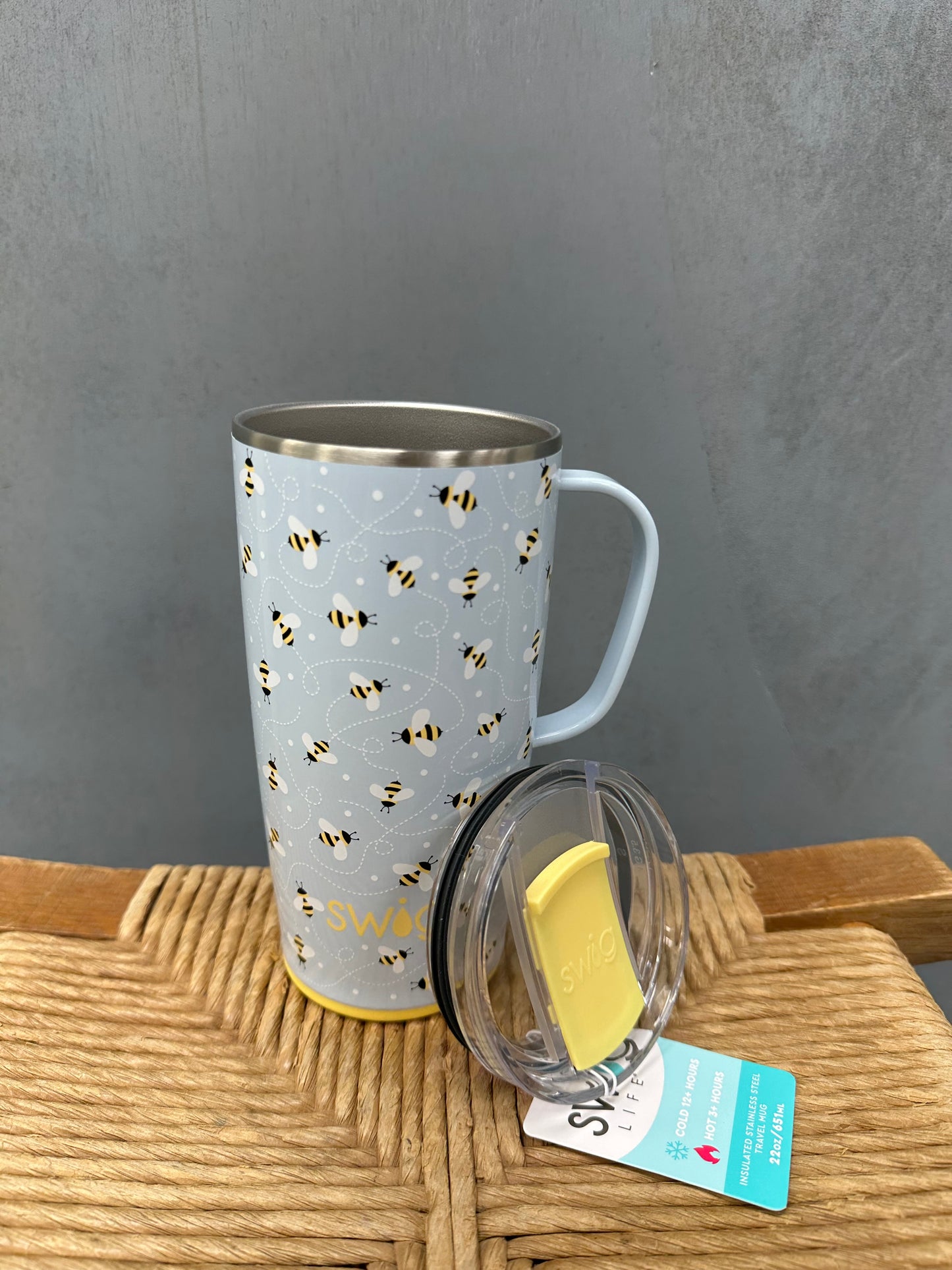 Swig Insulated Stainless Steel Travel Mug 22 Oz - Busy Bee