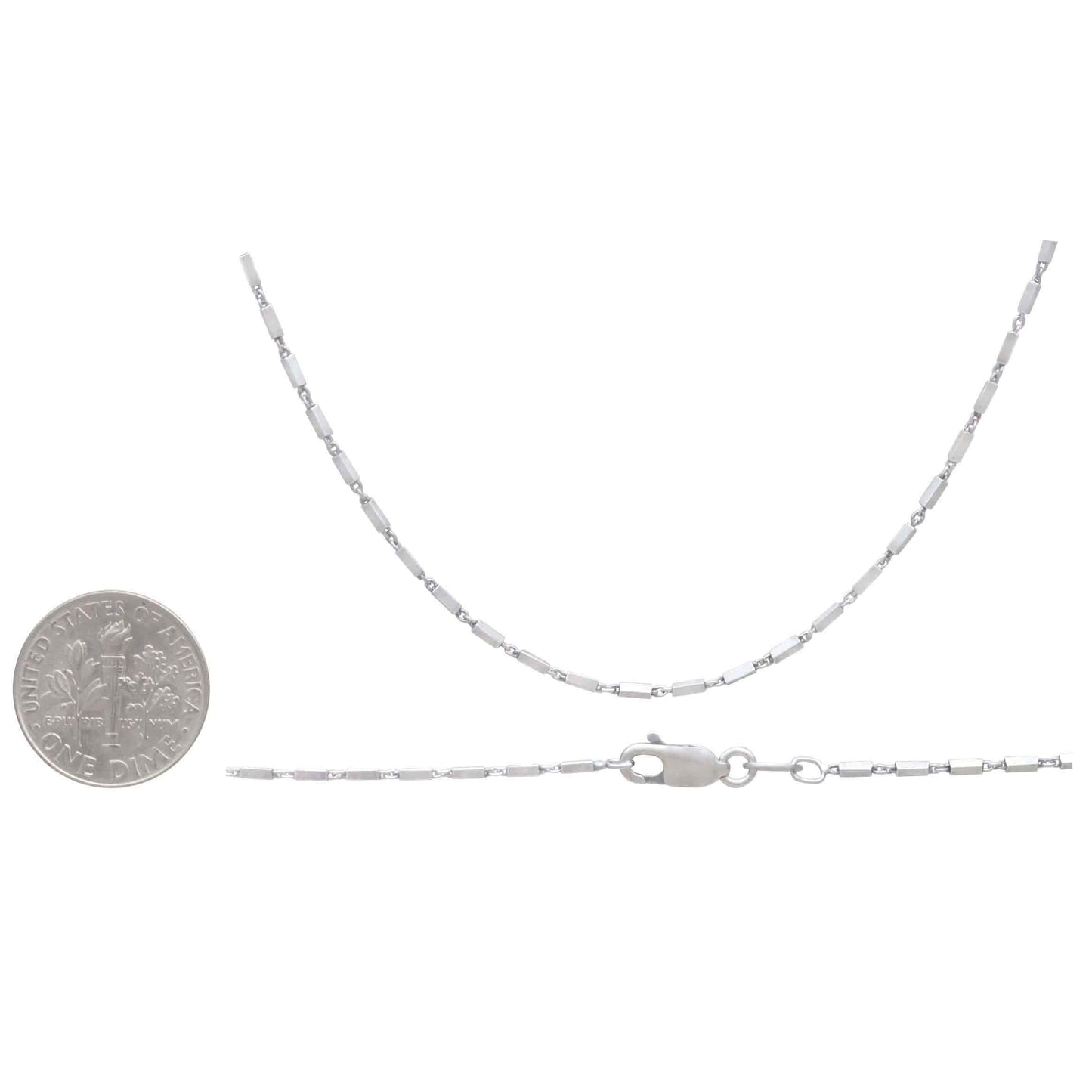 Sterling Silver Rectangle Station Chain