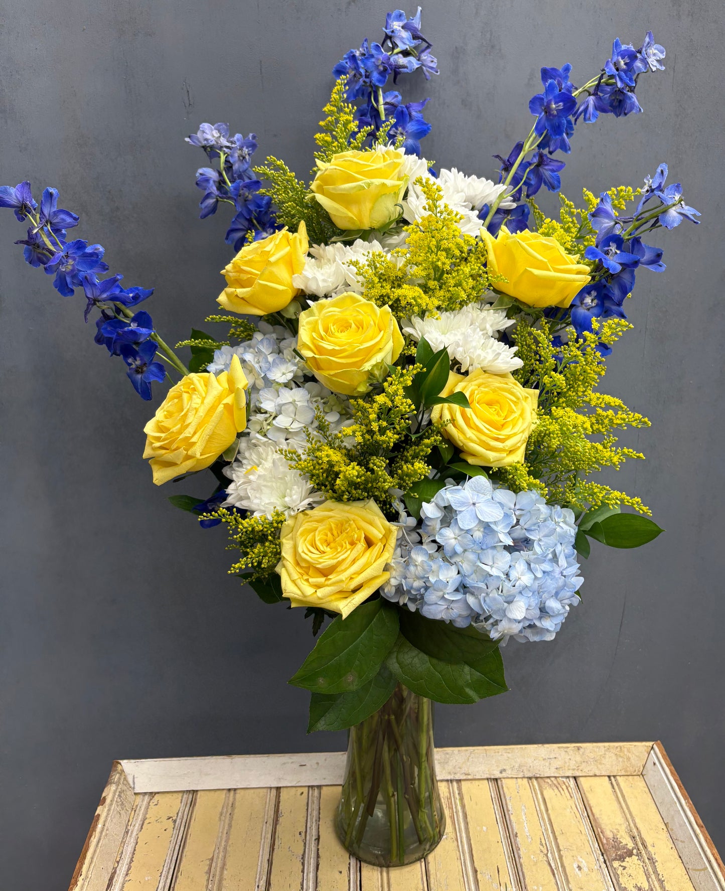 Sunshine and Blues Bouquet
