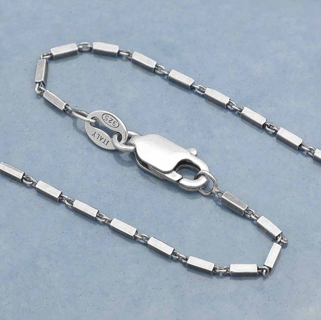 Sterling Silver Rectangle Station Chain