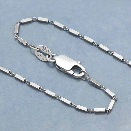 Sterling Silver Rectangle Station Chain