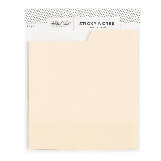 Tabbed Transparent Sticky Notes - Cream
