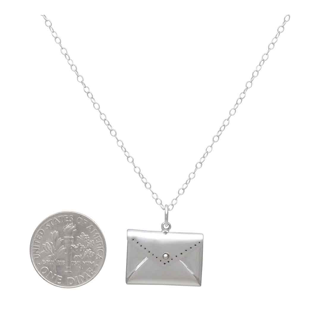 Sterling Silver Envelope Locket Necklace