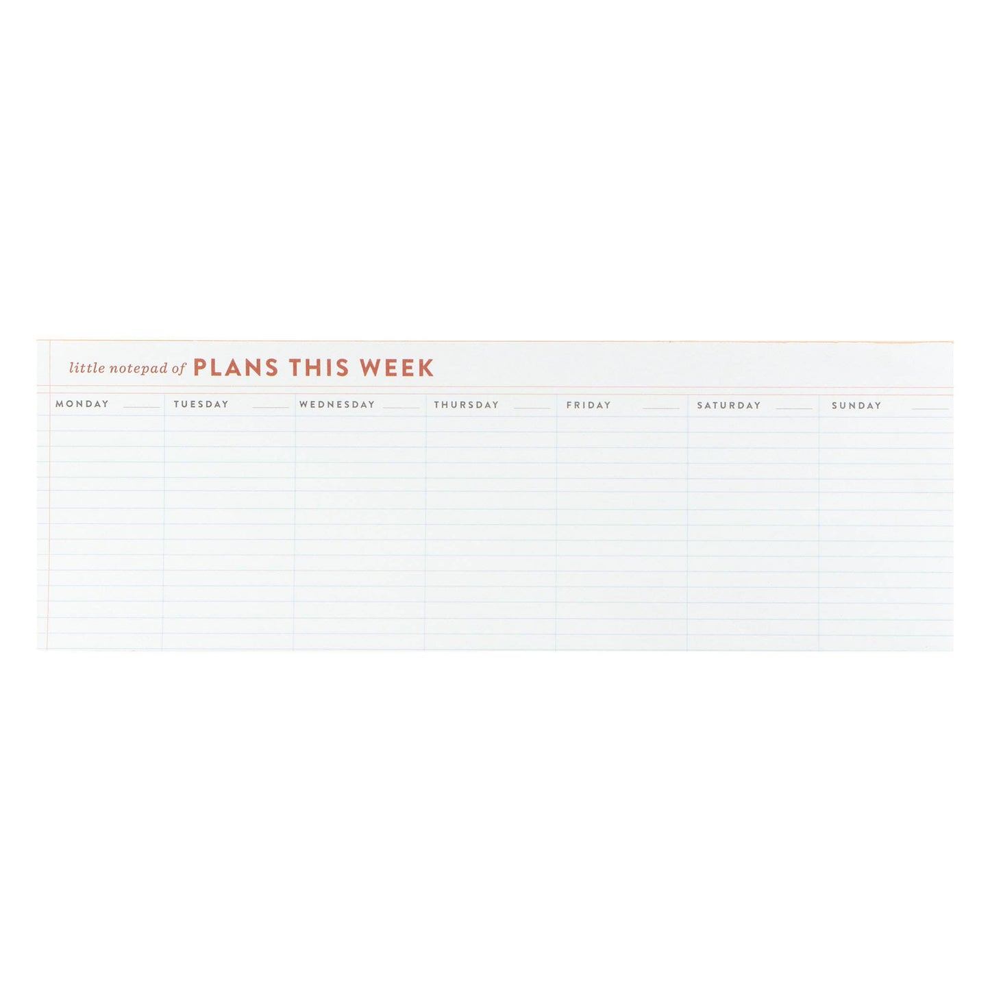 Plans This Week 12x4 Notepad