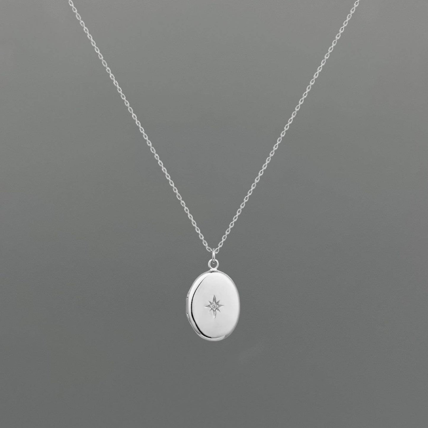 Starburst Oval Locket Necklace