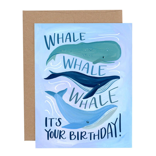 Birthday Whales Greeting Card