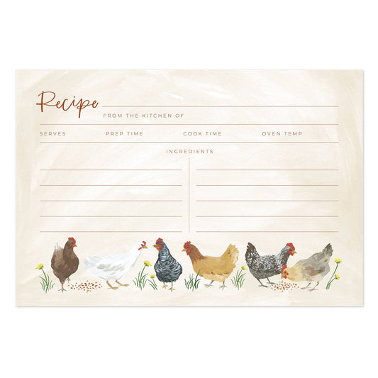 Chicken Meadows Recipe Cards - Set of 50