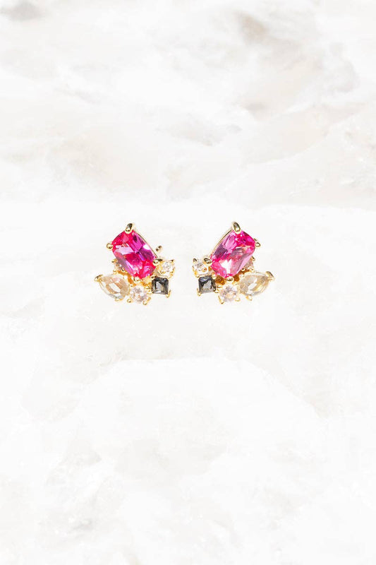 BOUQUET EARRINGS- PINK TOPAZ