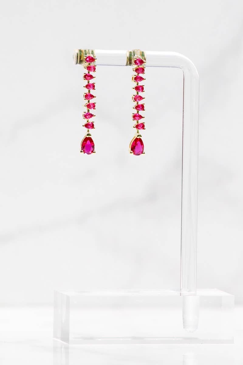 Duchess Earrings-Ruby