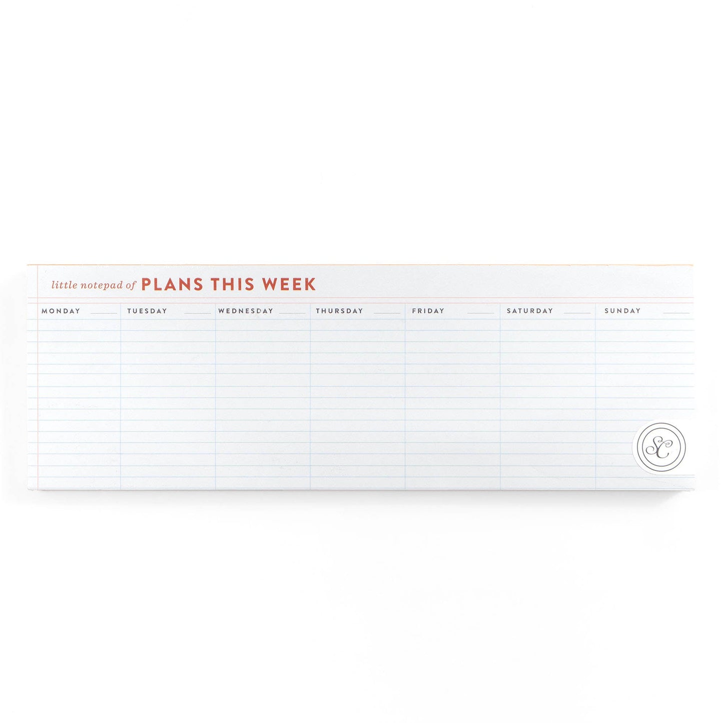 Plans This Week 12x4 Notepad