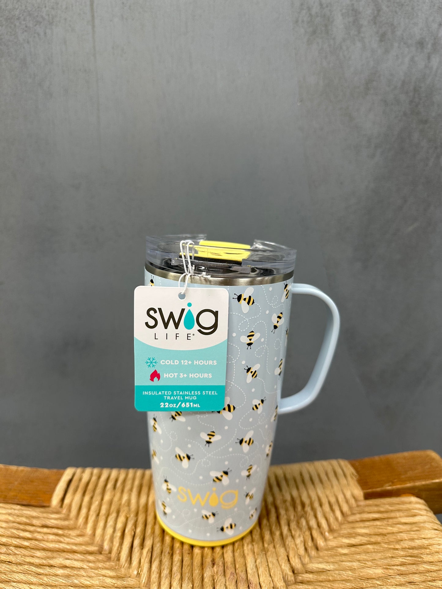 Swig Insulated Stainless Steel Travel Mug 22 Oz - Busy Bee