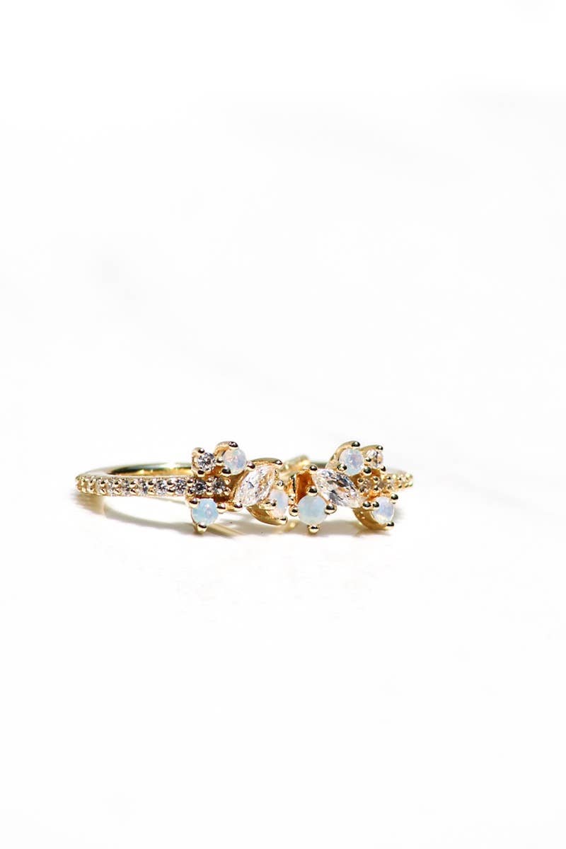 Tropicale Huggie Earrings- White opal