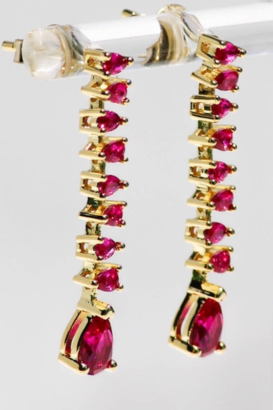 Duchess Earrings-Ruby