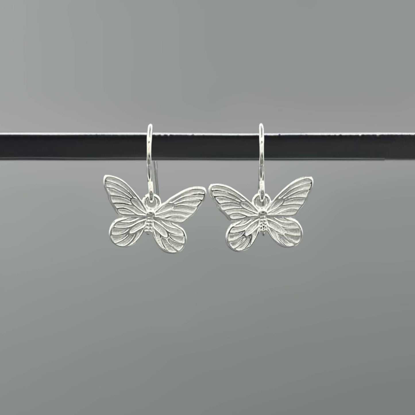 Silver Butterfly Dangle Earrings