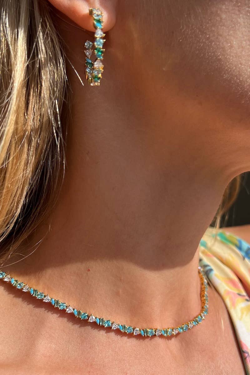 Vienna Mini Hoops- Green Opal + 14K Gold Vermeil